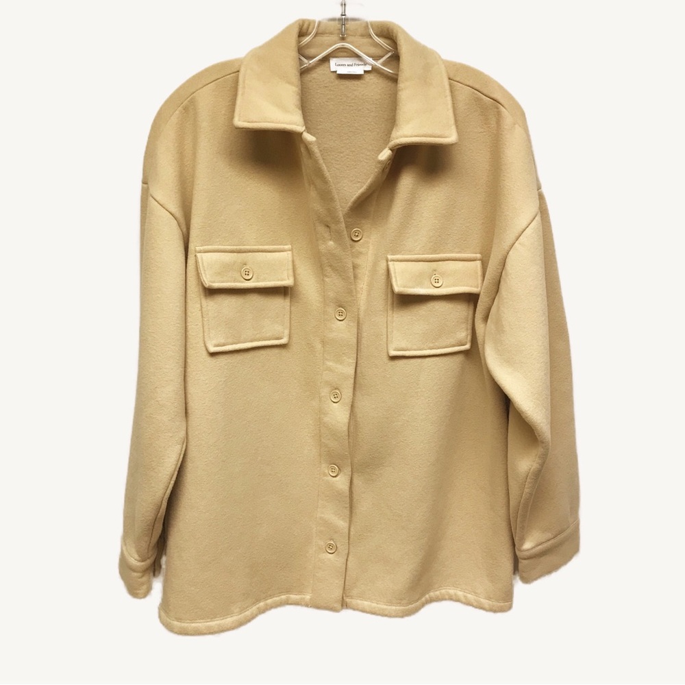 Lovers + Friends Utility Fleece Shirt/Jacket Size S Beige